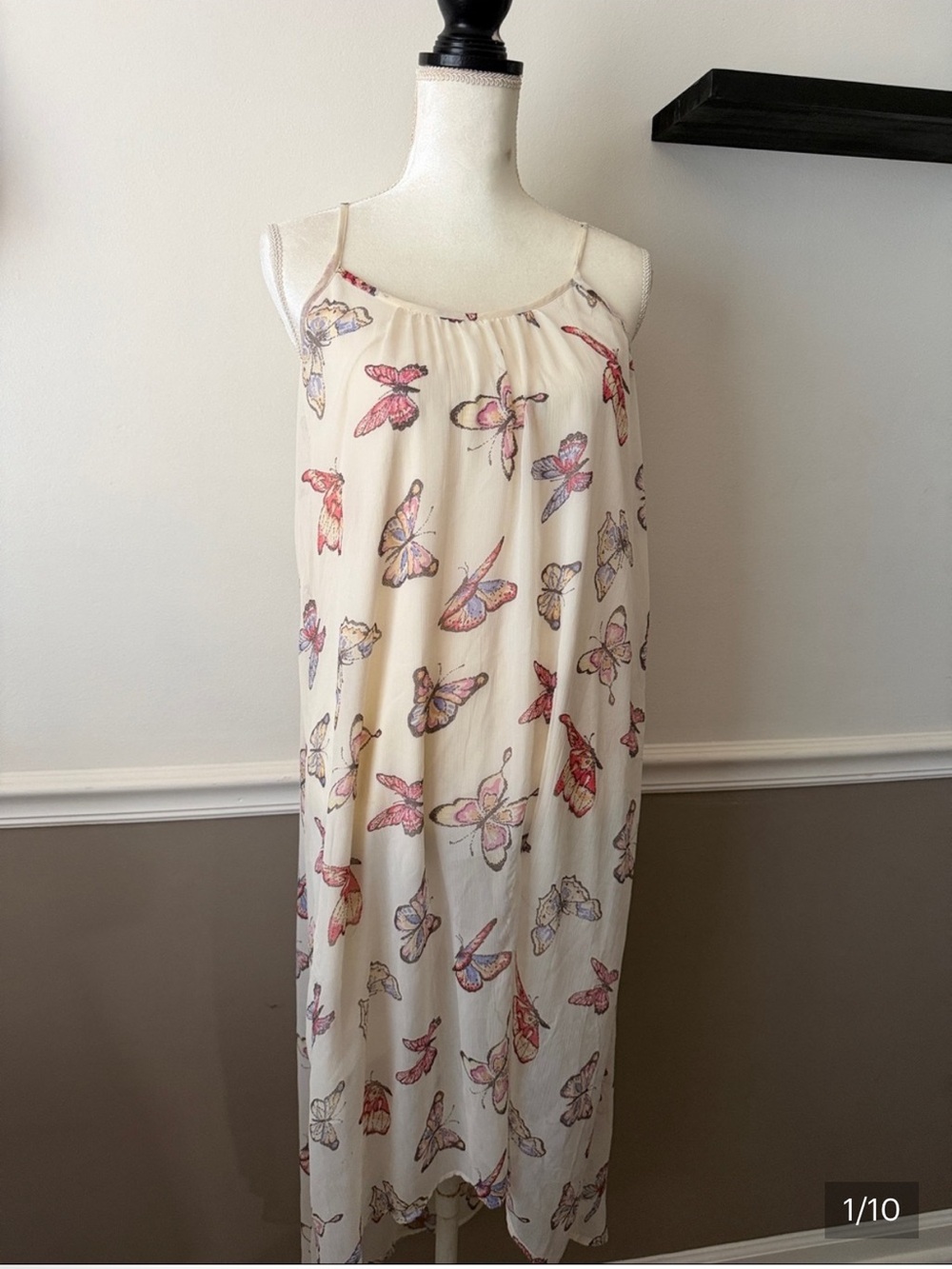 Motherhood Maternity Cream/Natural Lightweight Maternity Dress size S